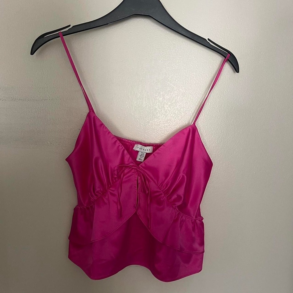 TOPSHOP satin crop top